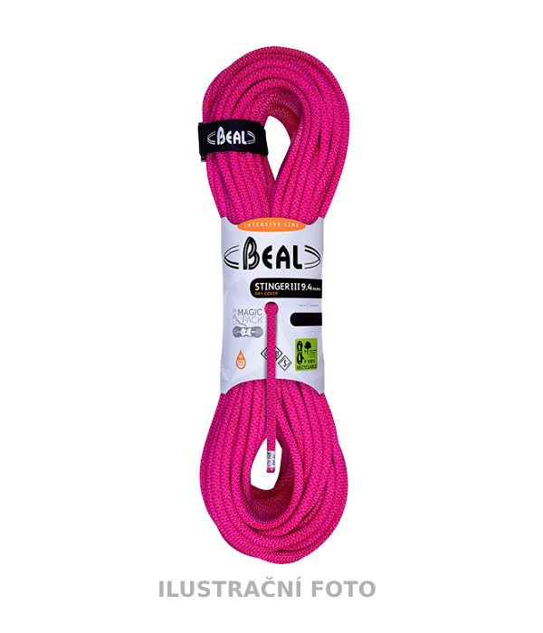 Beal lano Stinger III Unicore 9,4mm Dry Cover 60m, modrá, 60m